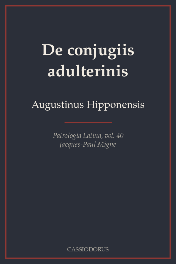 De conjugiis adulterinis cover