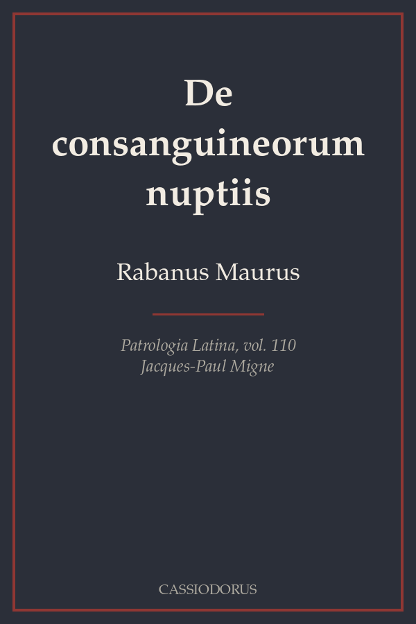 De consanguineorum nuptiis cover