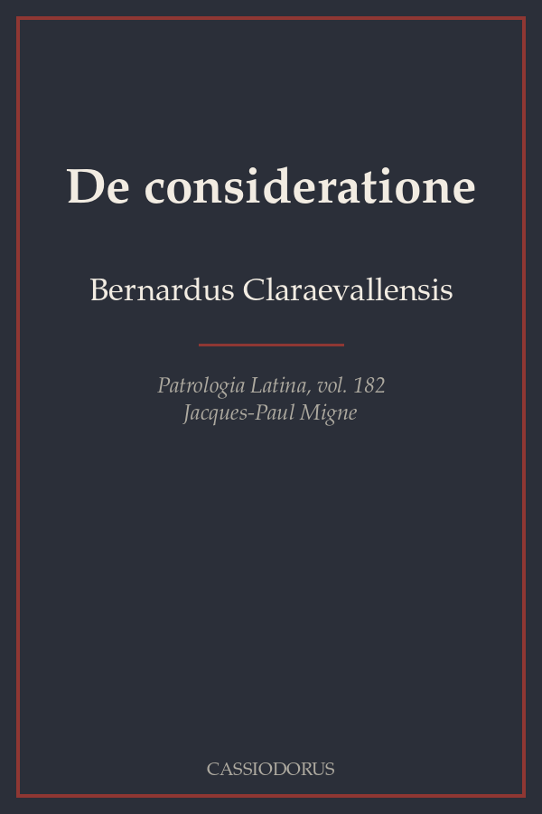 De consideratione cover