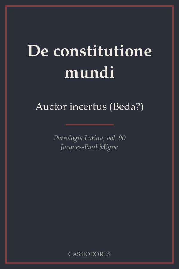 De constitutione mundi cover