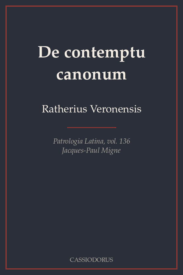 De contemptu canonum cover