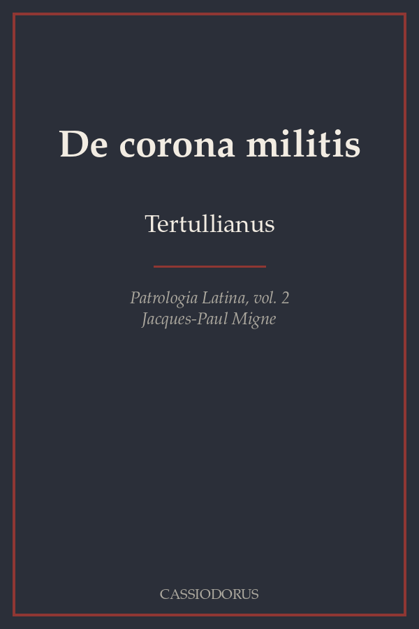 De corona militis cover