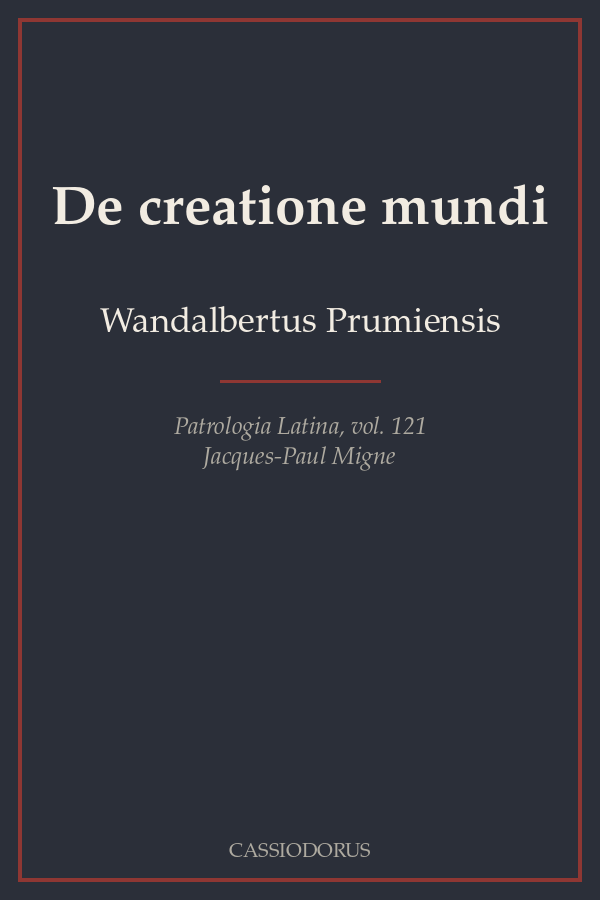 De creatione mundi cover