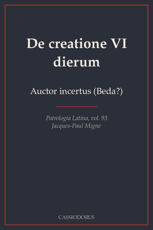 De creatione VI dierum cover