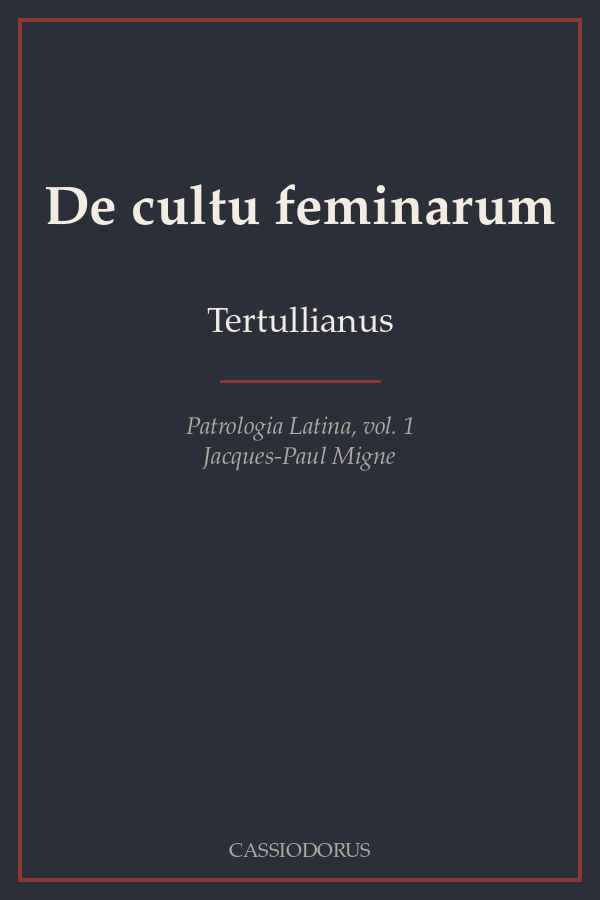 De cultu feminarum cover