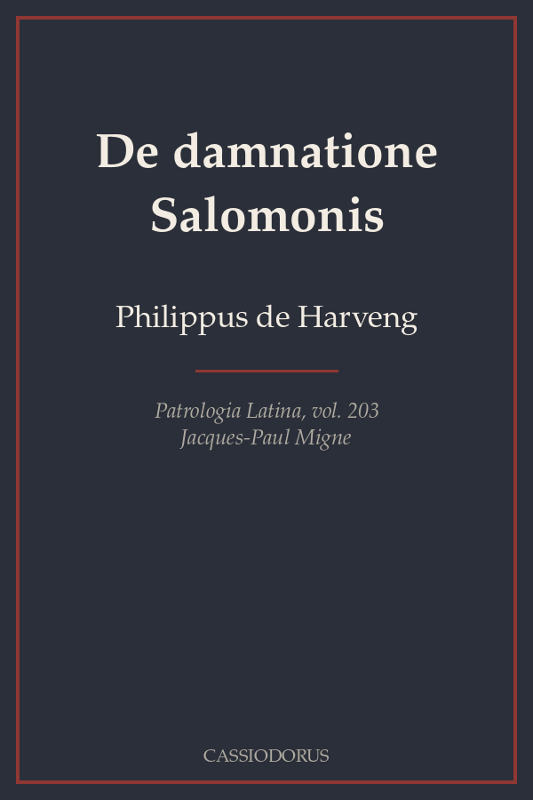 De damnatione Salomonis cover
