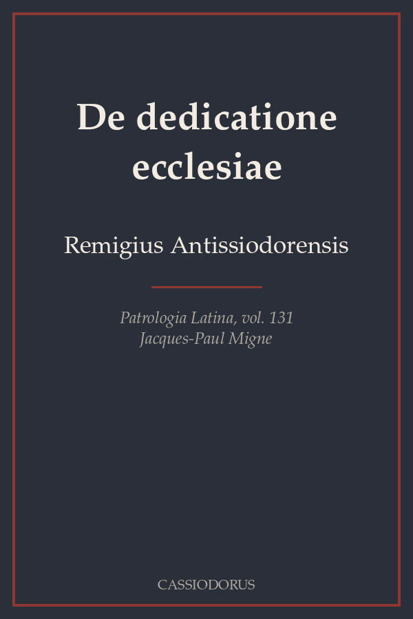 De dedicatione ecclesiae cover