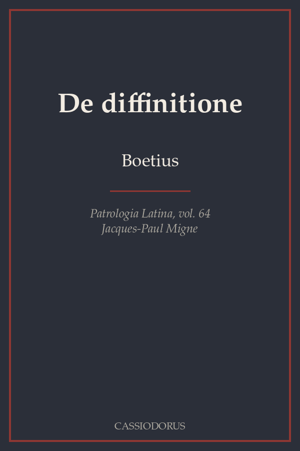 De diffinitione cover