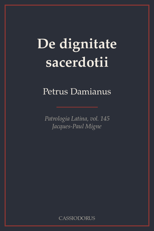 De dignitate sacerdotii cover