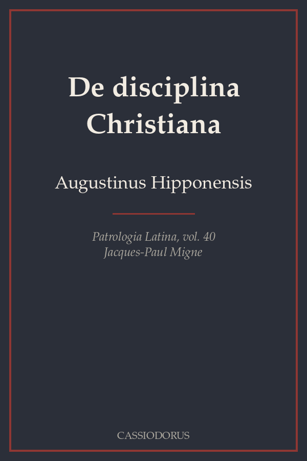 De disciplina Christiana cover