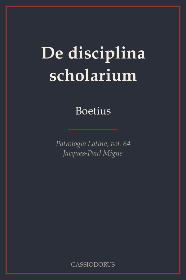 De disciplina scholarium cover