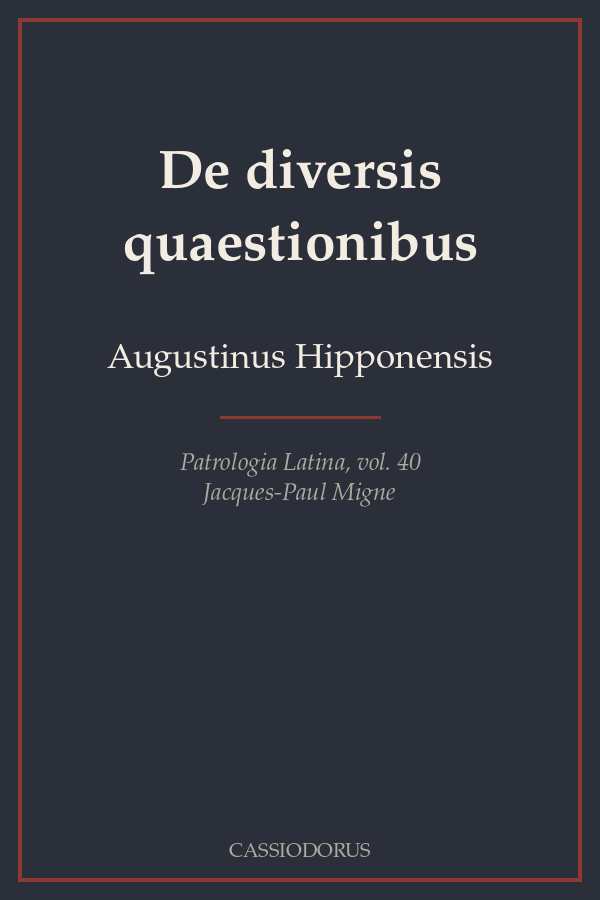 De diversis quaestionibus cover