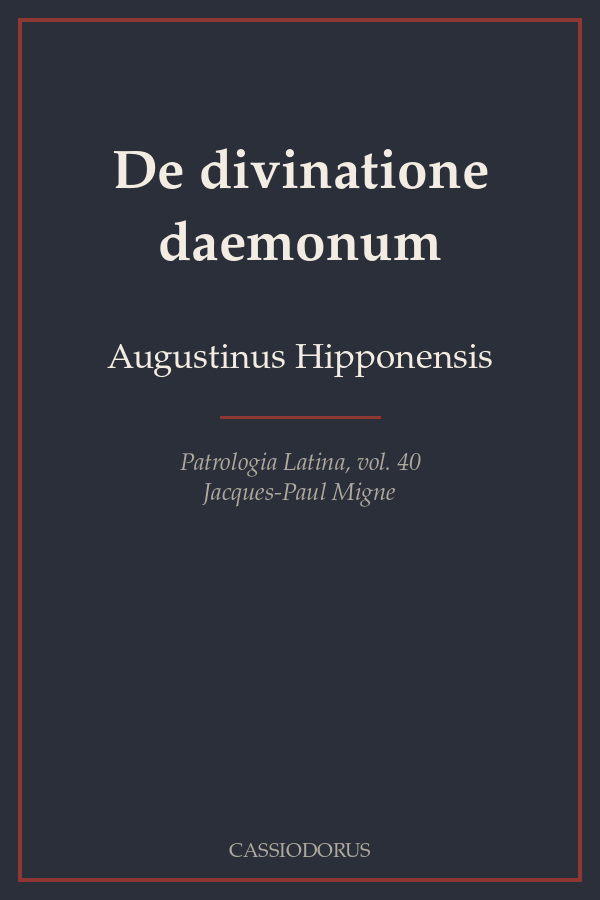 De divinatione daemonum cover