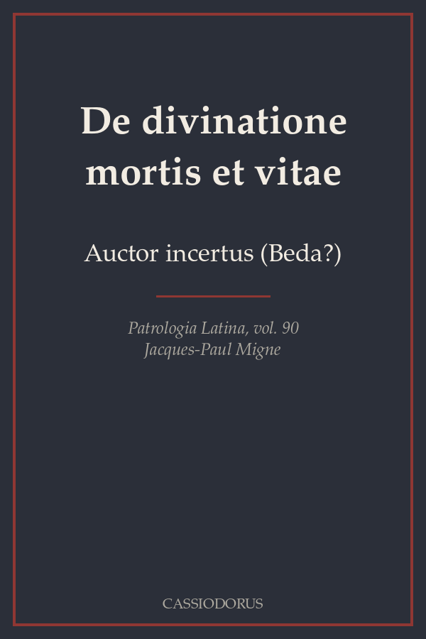 De divinatione mortis et vitae cover