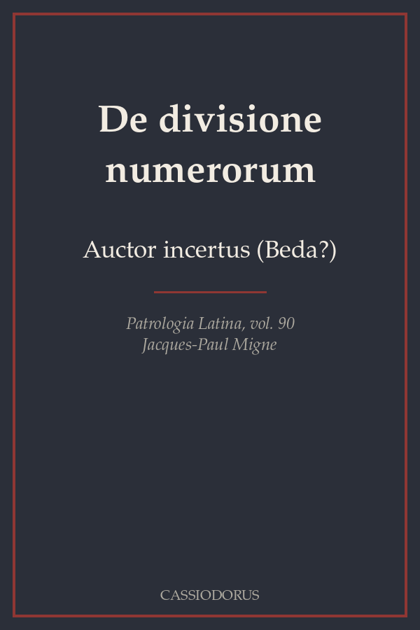 De divisione numerorum cover
