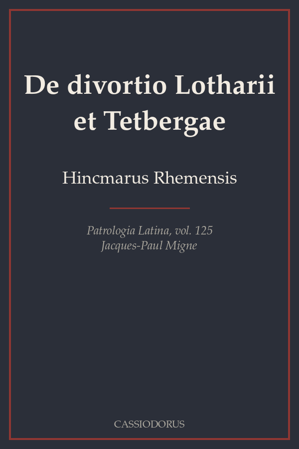 De divortio Lotharii et Tetbergae cover