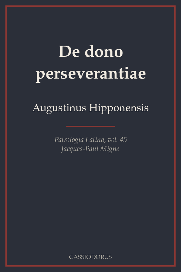 De dono perseverantiae cover