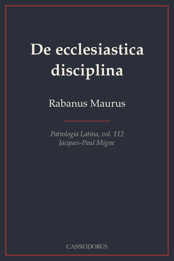De ecclesiastica disciplina cover