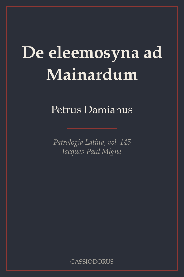 De eleemosyna ad Mainardum cover