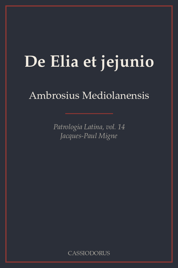 De Elia et jejunio cover