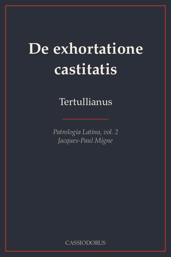 De exhortatione castitatis cover
