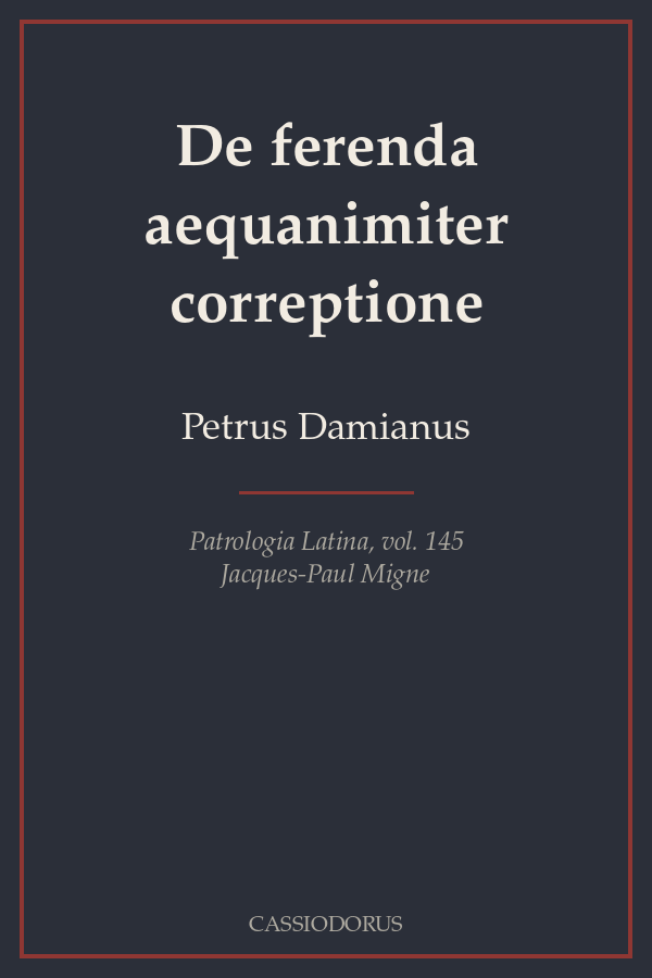 De ferenda aequanimiter correptione cover