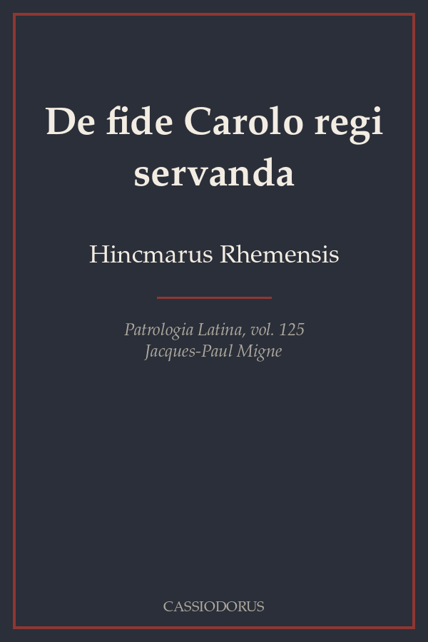 De fide Carolo regi servanda cover