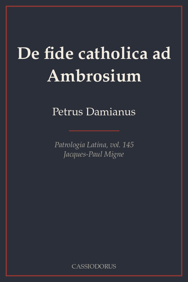 De fide catholica ad Ambrosium cover