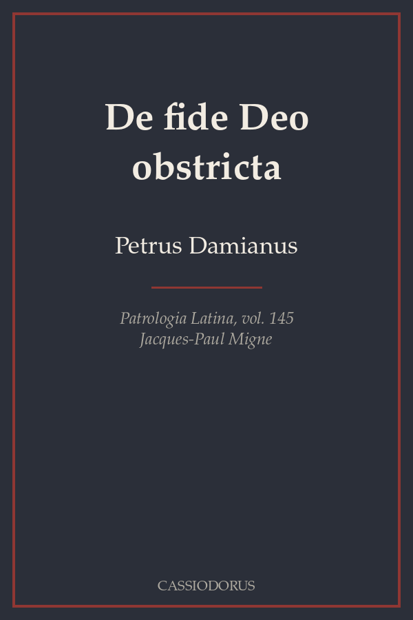 De fide Deo obstricta cover