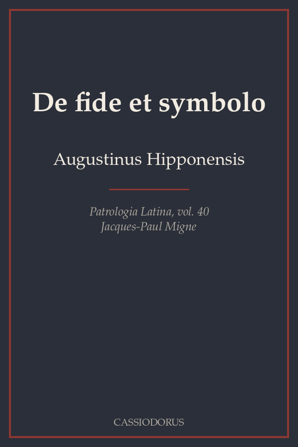 De fide et symbolo cover