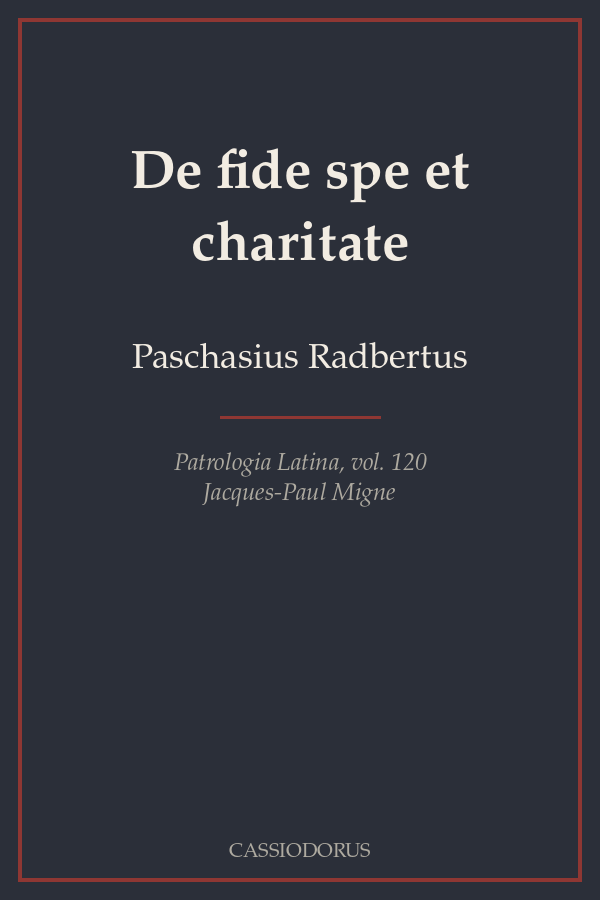 De fide spe et charitate cover