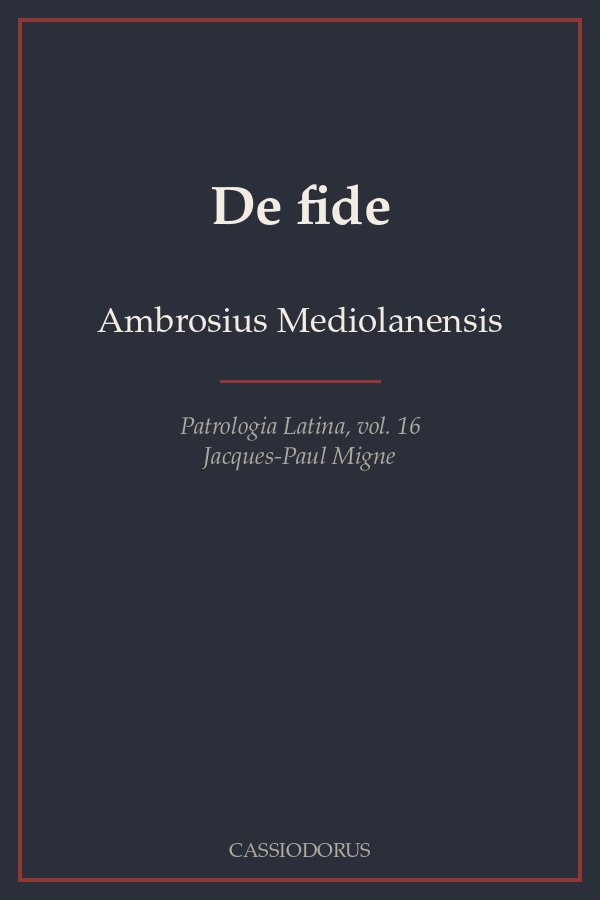 De fide cover