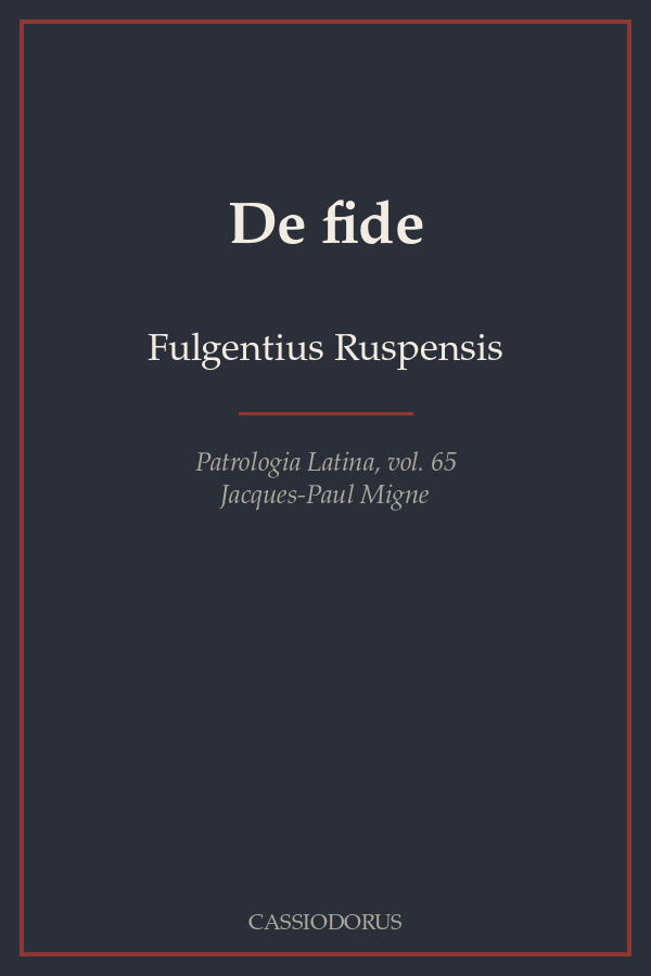De fide cover