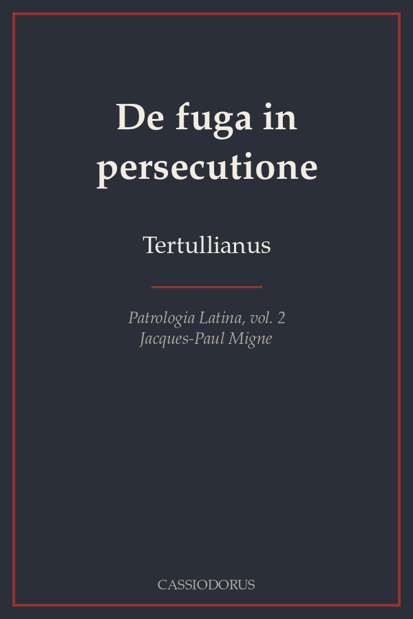 De fuga in persecutione cover