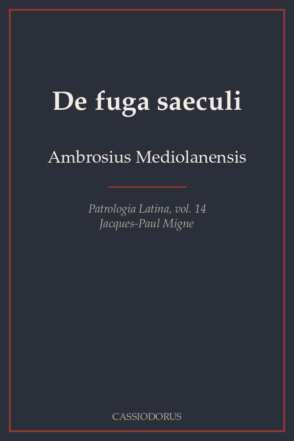 De fuga saeculi cover
