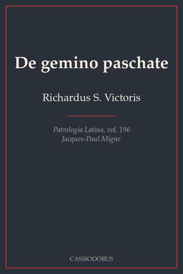 De gemino paschate cover