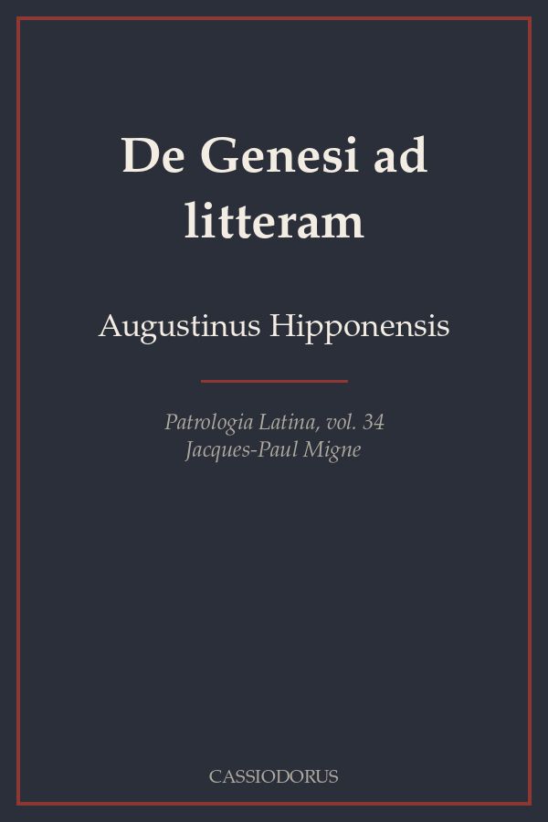 De Genesi ad litteram cover