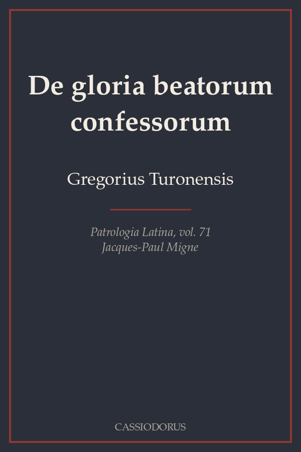 De gloria beatorum confessorum cover