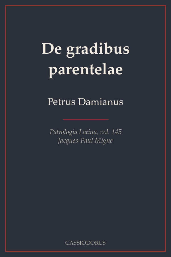 De gradibus parentelae cover