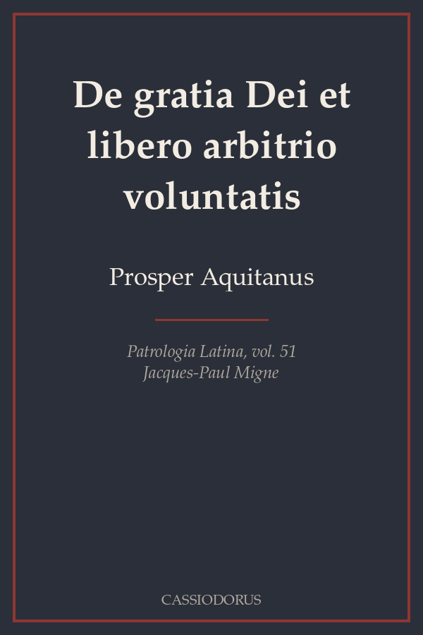 De gratia Dei et libero arbitrio voluntatis cover