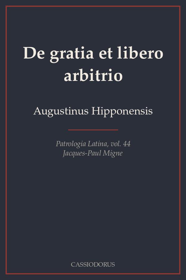 De gratia et libero arbitrio cover