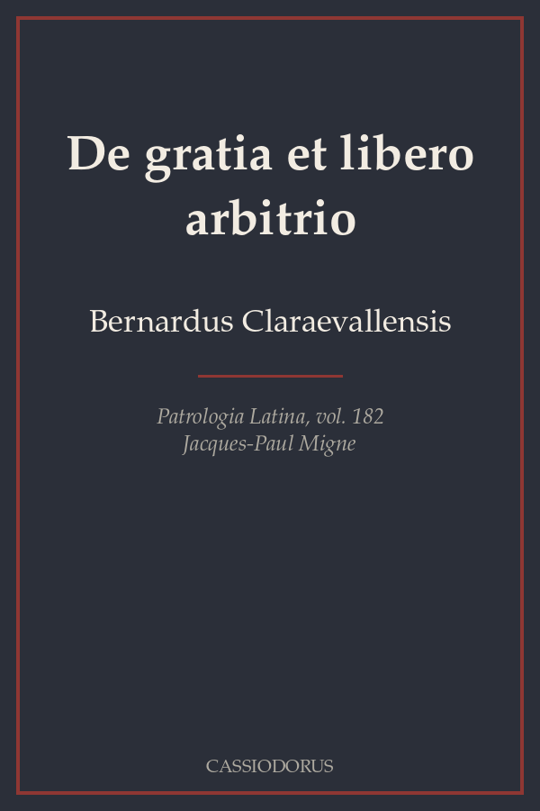 De gratia et libero arbitrio cover