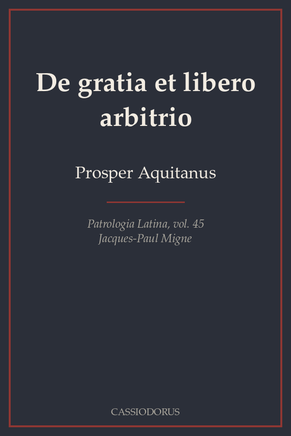De gratia et libero arbitrio cover