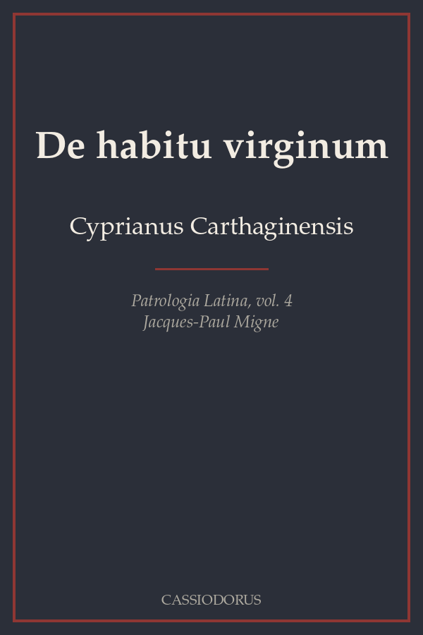 De habitu virginum cover