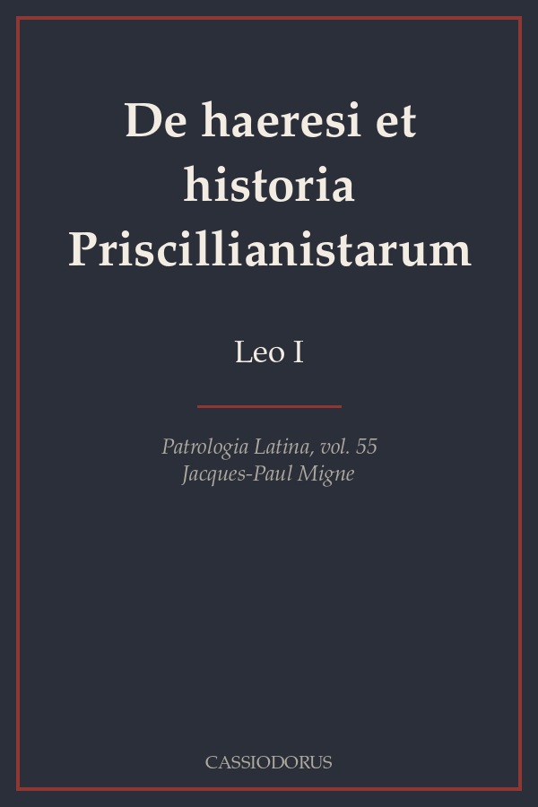 De haeresi et historia Priscillianistarum cover