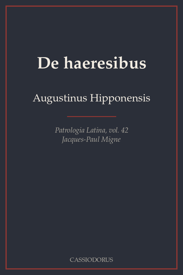 De haeresibus cover