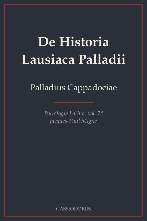 De Historia Lausiaca Palladii cover