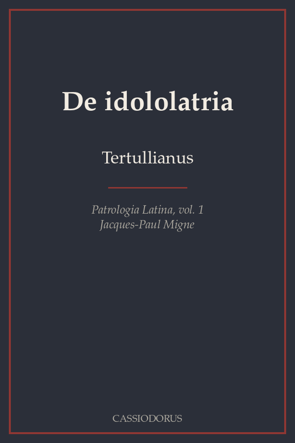 De idololatria cover