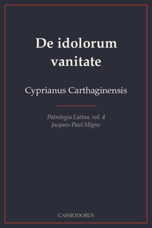 De idolorum vanitate cover