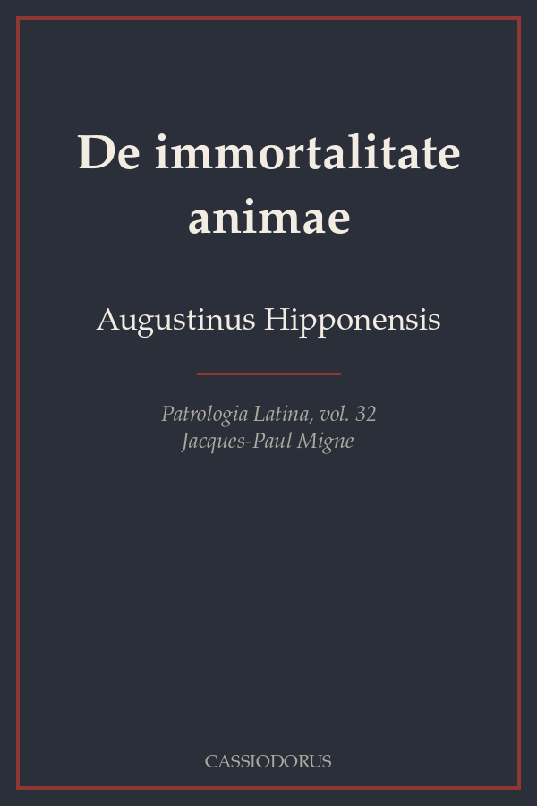 De immortalitate animae cover